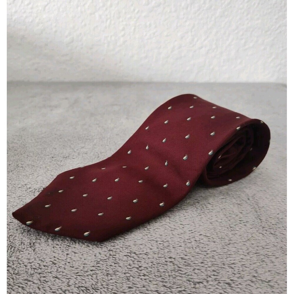 Christian Dior Mens Polka Dot Multi Color Red Neck Tie 100% Silk